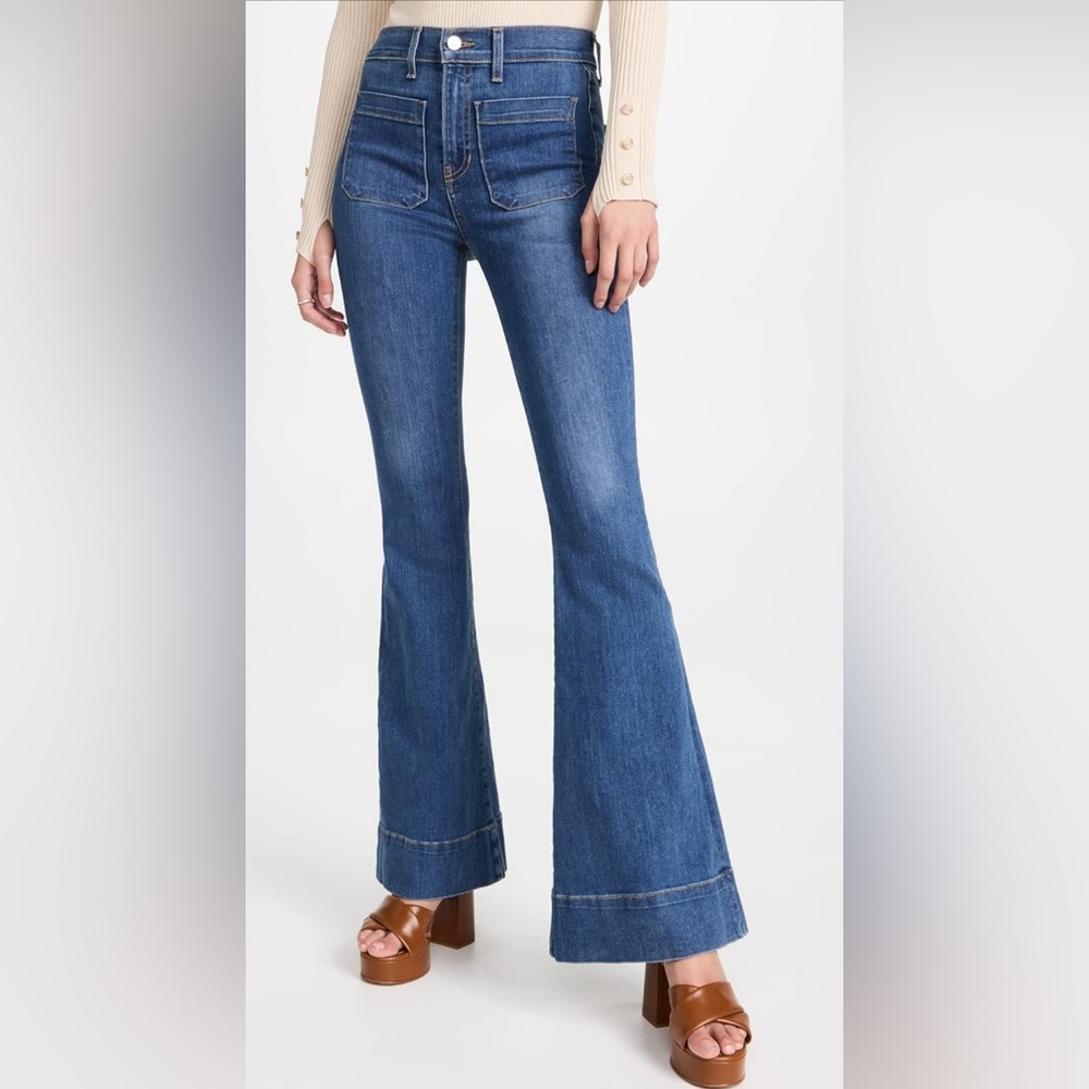 Veronica Beard Sheridan High Rise Bell Bottom Jeans, Size 25 - Picture 2 of 10